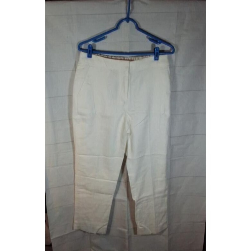 J Crew Pant in Stretch Linen H7718 Women's White Size 8 NWT